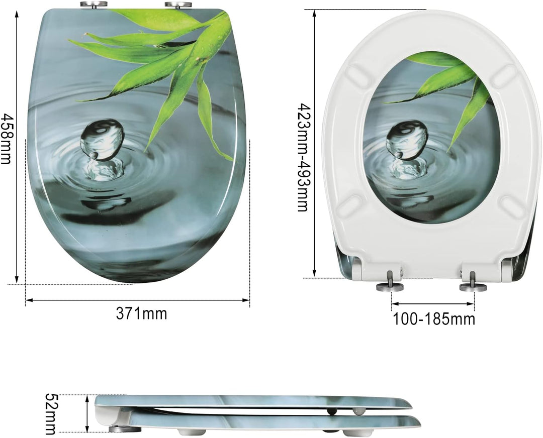 WOLTU Toilettendeckel mit Absenkautomatik, Premium WC Sitz, Klodeckel mit Quick-Release-Funktion, Kl