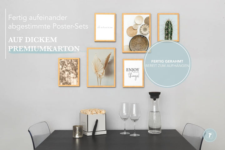 Papierschmiede® Mood Poster Set Little Boho Things, Bilder Set mit Rahmen (Farbe wählbar) Wohnzimmer