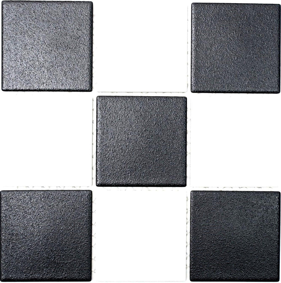 Mosaik Quadrat schachbrett schwarz/weiss rutschhemmend R10B Keramik rutschsicher trittsicher anti sl