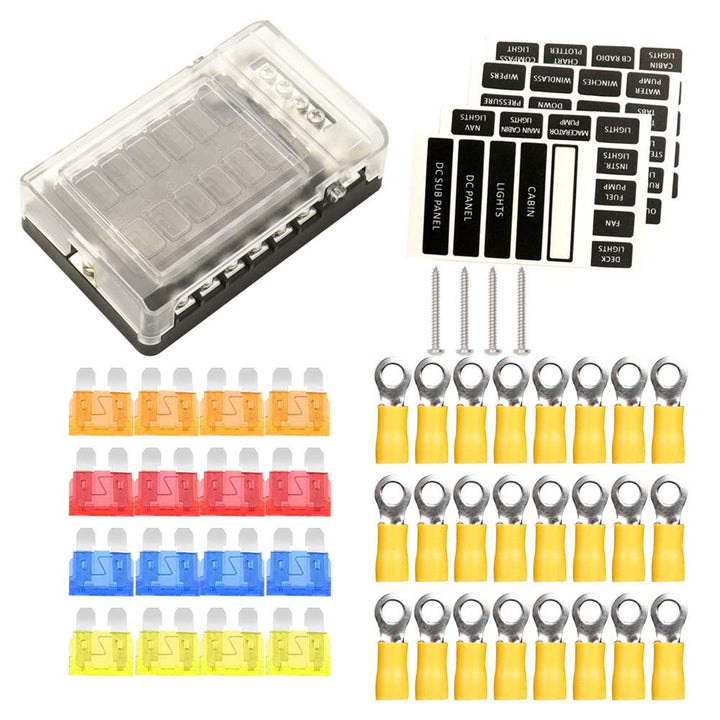 12 Sicherungshalter Minuspol Boot Wohnmobil Wohnwagen Solaranlage Auto Verteilerblock Wohnmobilanhän