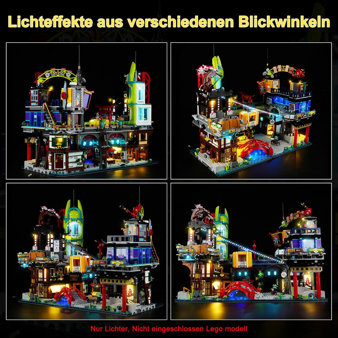 cooldac LED Licht Set für Lego 71799 Ninjago City Markets, Fernbedienung Licht Set Kompatibel mit Le