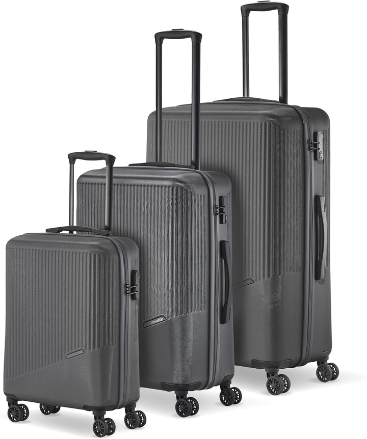 travelite 4-Rad Koffer Set 3 teilig Grössen L/M/S, Gepäck Serie BALI: ABS Hartschalen Trolleys mit T