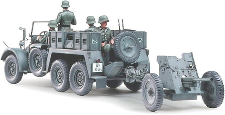 TAMIYA 300035259 - 1:35 WWII Deutsche Krupp Protze mit PAK (4), 37 mm, Grau