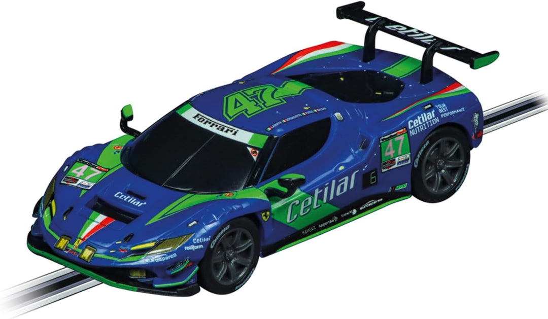 Carrera - 20064243 GO Ferrari 296 GT3 Cetilar Racing, No.47 | Massstab 1:43 Slotcar | Kompatibel mit