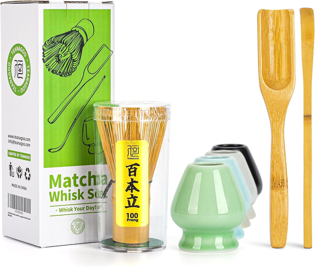 TEANAGOO Matcha Set| MatchaBesen| matcha zubehör| Matcha Whisk, 4 Stück traditionelles Matcha-Besen-
