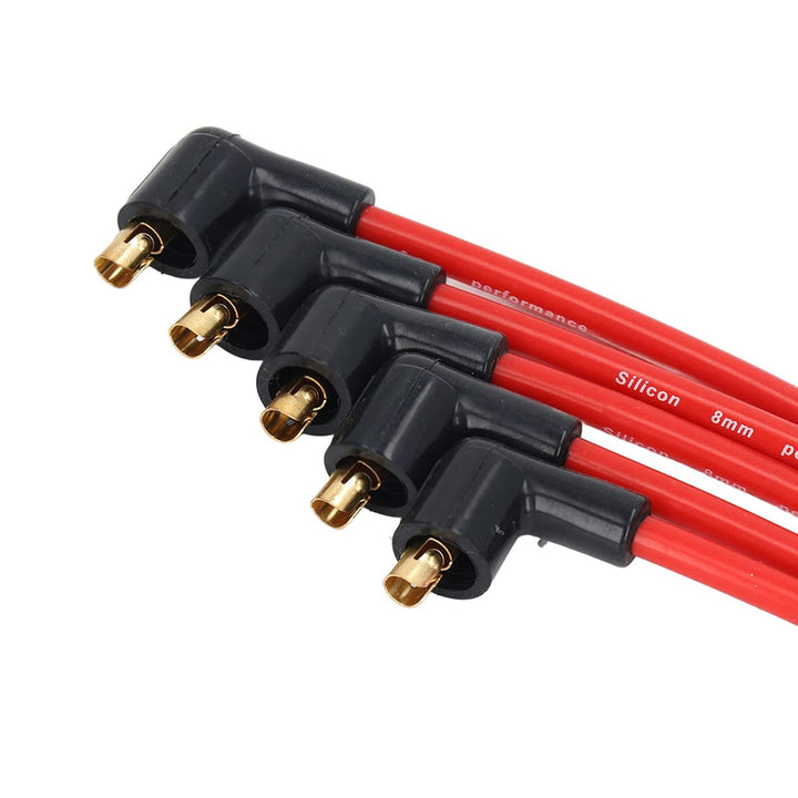 Zündkerzenkabel, 5 Stück, 8 Mm, Rotes Silikon, HT-Zündkabel, Zündkerzenkabel, Kabel, Rot, für MGB 18