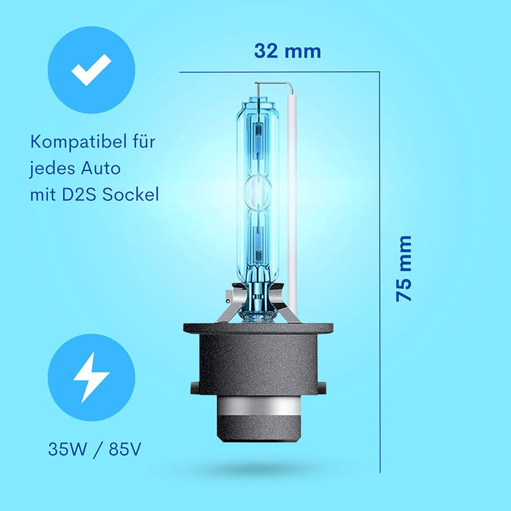Diamond Vision 2x D2S 85V 35W | Xenon Look | Zugelassen & eintragungsfrei | Halogen KFZ Autolampen |