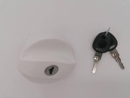 CR-MOESANCO Wassertankdeckel für Wohnwagen mit 2 Schlüsseln für Wohnwagen oder Camper FAC, Weiss