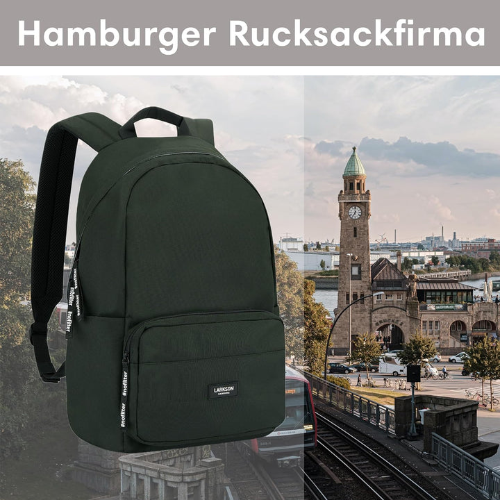 LARKSON Schulrucksack Mädchen & Jungen Teenager - No 3 - Rucksack Damen & Herren für Schule - 16" La