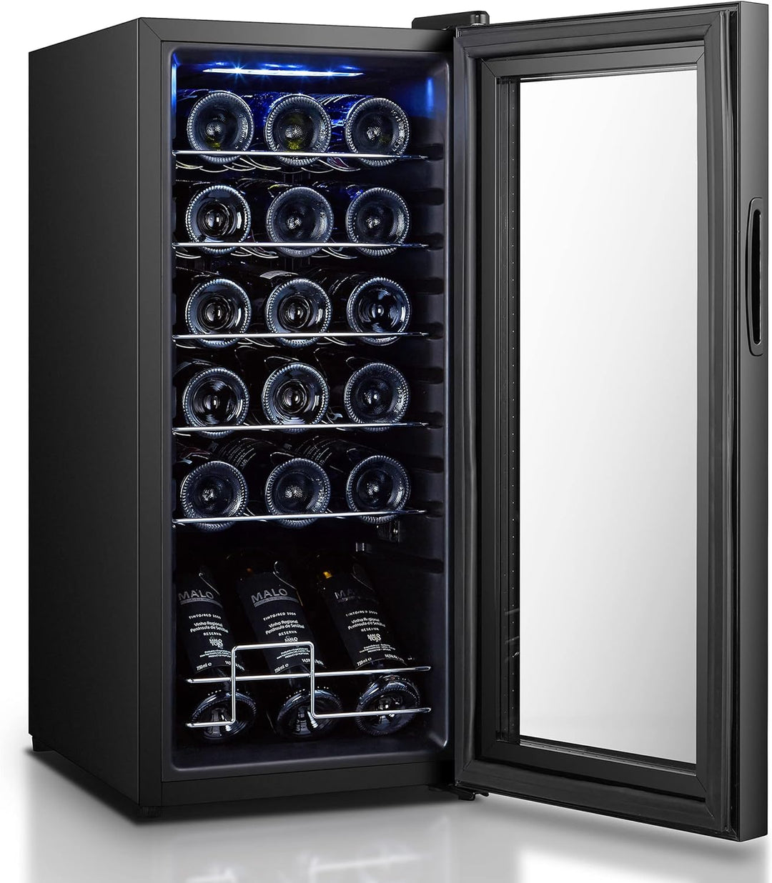 Heinrich´s HEINRICHS Weinkühlschrank, Getränkekühlschrank Schmal, Kühlschrank mit Glastür, Touch-Tem