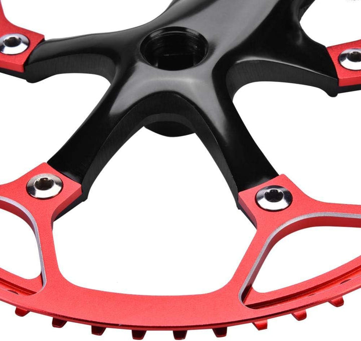 VGEBY1 Singlespeed Kurbelgarnitur, 53T Fahrrad Kurbelarm Aluminiumlegierung Hohl Integral Single Spe