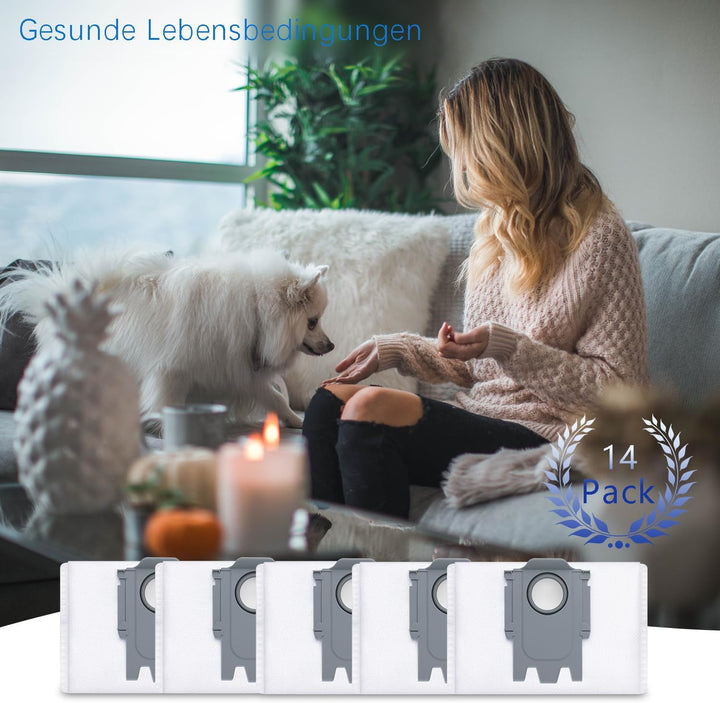14 Stück Staubbeutel für Roborock S8+ S8 Pro Ultra S7 MaxV Ultra S7 Pro Ultra Q7+ Q7 Max+ T8 Q5+ G10
