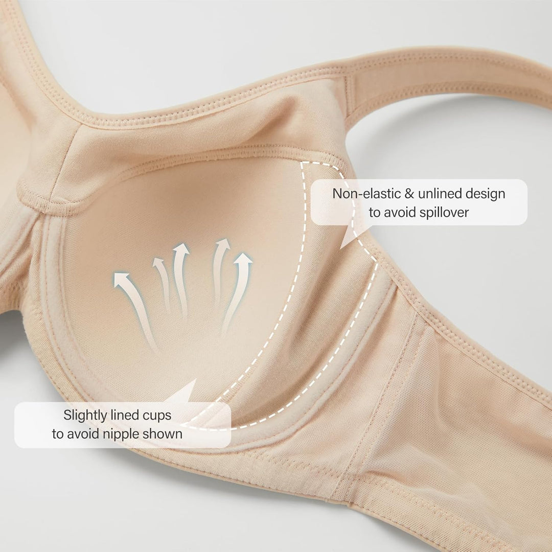 DELIMIRA Damen Bügel BH Stütz Vollschalen Leicht Gefütterter Grosse Grössen 100F Beige, 100F Beige