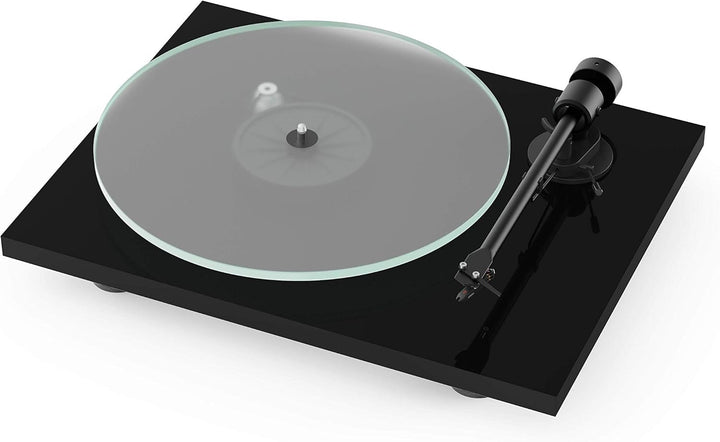 Pro-Ject T1, Audiophiler Einstiegs-Plattenspieler der neuen Generation (Piano Schwarz), Piano Schwar