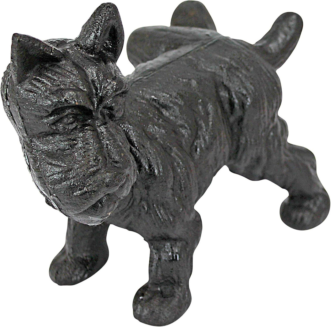 Design Toscano Unartiger pinkelnder Scotty, Buchstütze und Türstopper Frecher pinkelnder Hund, Frech
