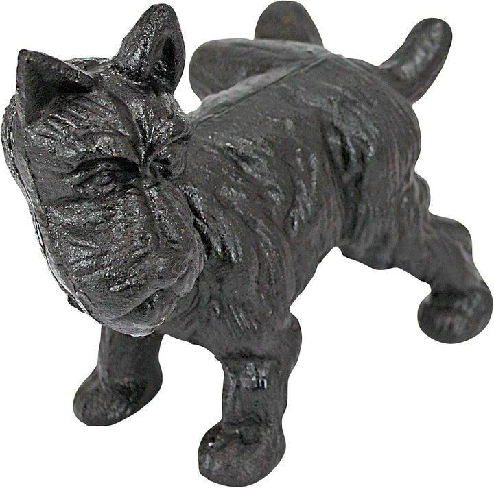 Design Toscano Unartiger pinkelnder Scotty, Buchstütze und Türstopper Frecher pinkelnder Hund, Frech