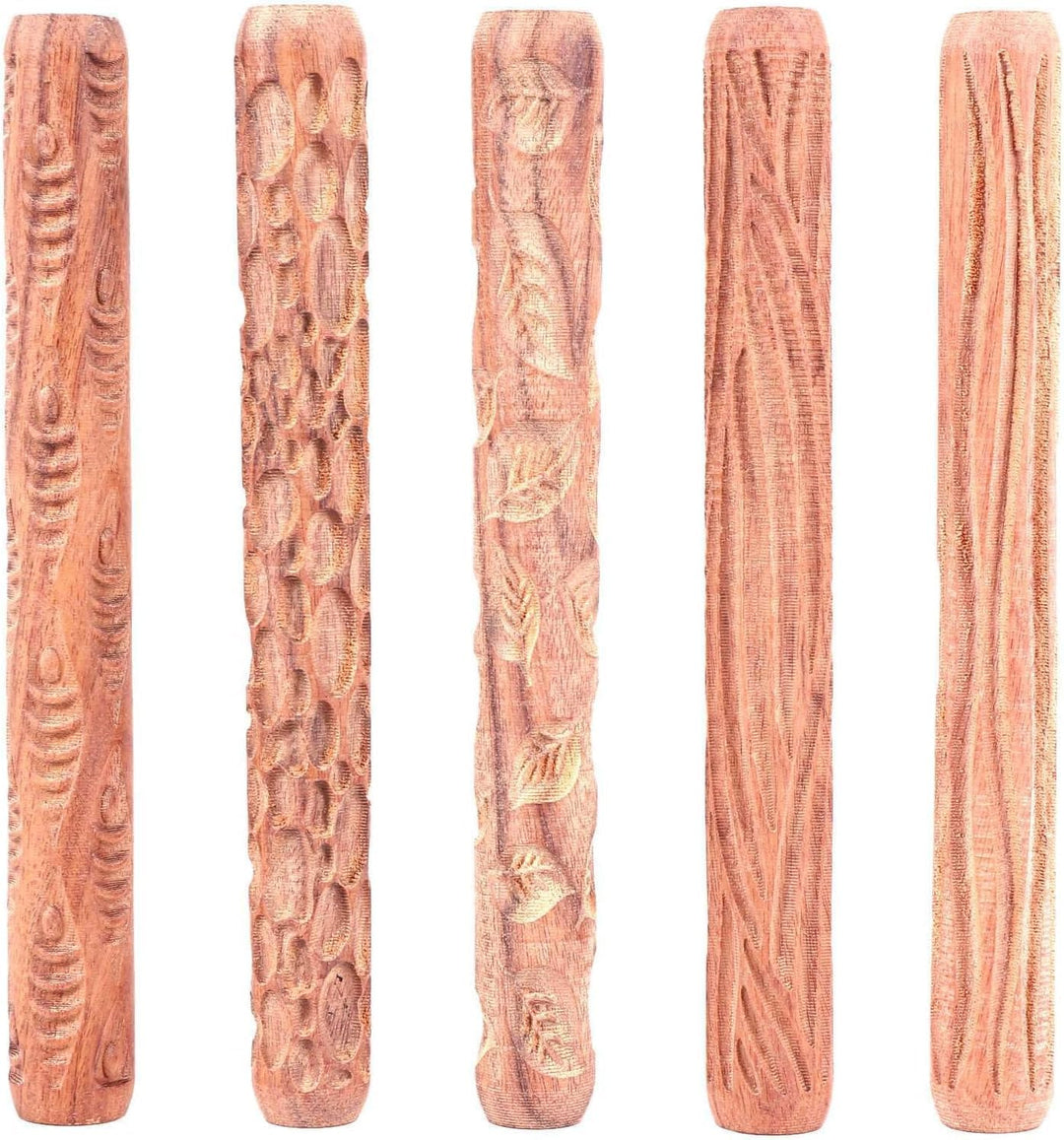 Gokelomg 5 Stücke Töpfer Werkzeuge Hand Rollen für Ton Ton Stempel Ton Muster Roller