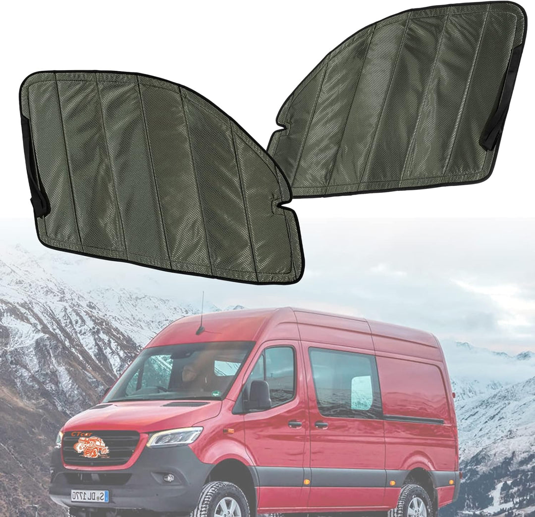 CTcar Isolierte Verdunkelungs-Frontscheibenabdeckungen für Mercedes Benz Sprinter, Wohnmobilzubehör,