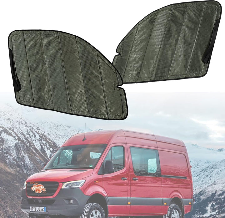 CTcar Isolierte Verdunkelungs-Frontscheibenabdeckungen für Mercedes Benz Sprinter, Wohnmobilzubehör,