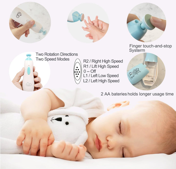 Royal Angels Baby-Nagelfeile 21 in 1, mit zusätzlichen 13 Ersatzwerkzeugen, Baby-Nagel, Baby-Nagelsc