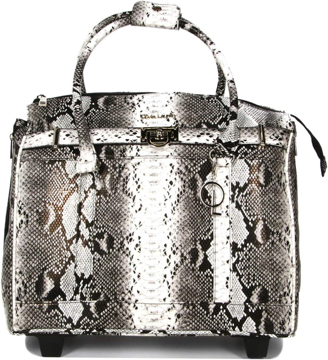 Bowatex Luxus Damen Akten Laptoptasche 2 Rollen Trolley Weiss Bunt Olivia Lauren