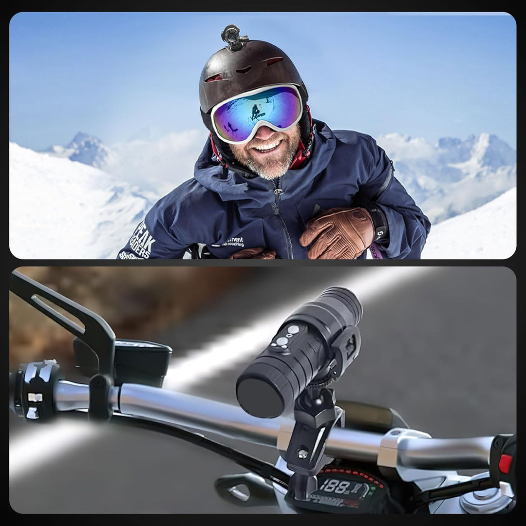 Tiantianle Action Cam,Helmkamera Fahrrad WiFi,Action Cam Motorrad,Wasserdicht Sport Kamera,1080P HD