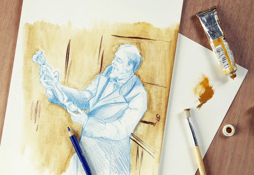 Clairefontaine 975822C Ölpapier (Block mit 12 Bögen, 240g, mit Leinenstruktur, 20 x 40cm) 1 Stück, w