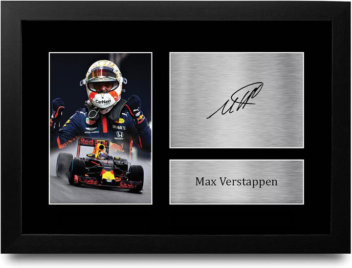 HWC Trading FR A4 Max Verstappen Formula 1 Geschenke Gedruckt, Signiert Autogramm Bild Für F1 Formel
