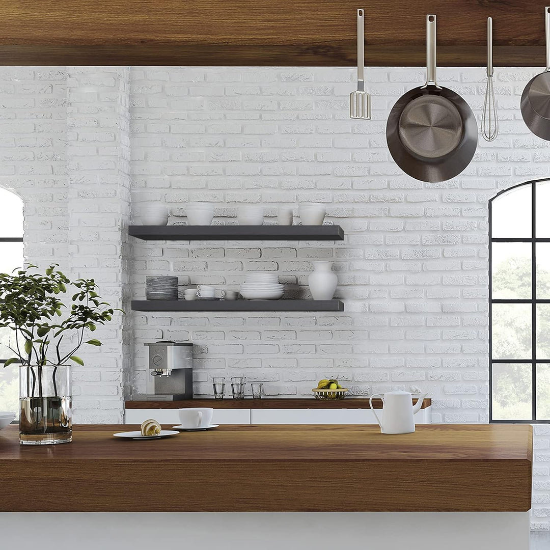 WOLTU 2X Wandregal Wandboard Bücherregal Regale für Deko Wandablagen aus MDF Holz, 2er Set Hängerega