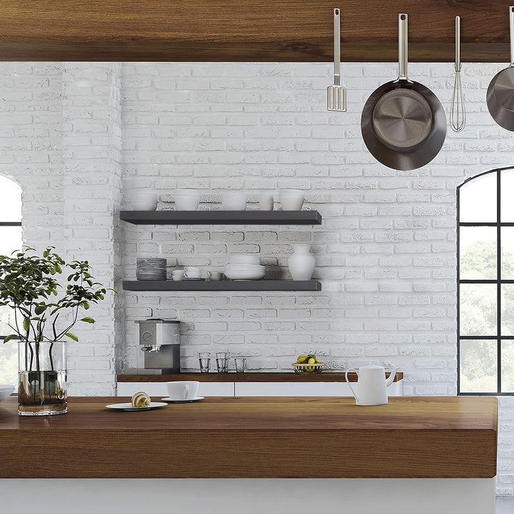 WOLTU 2X Wandregal Wandboard Bücherregal Regale für Deko Wandablagen aus MDF Holz, 2er Set Hängerega