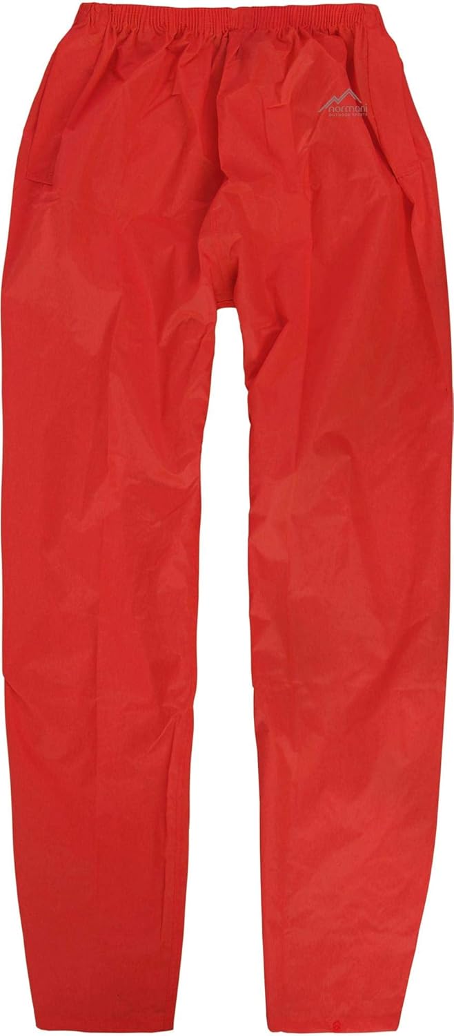 normani Unisex Erwachsene Regenhose, 100% wasserdichte Überhose 3XL Rot, 3XL Rot
