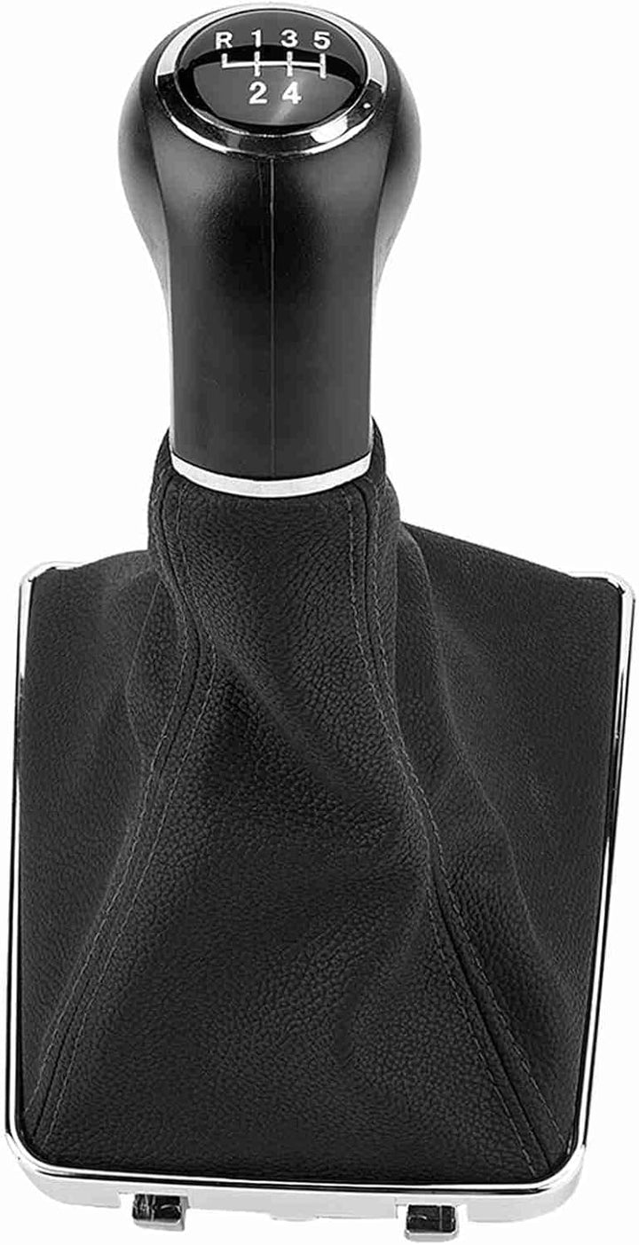 Aramox 5 Gang ABS Schaltknauf Kunstleder Gamasche Kofferraumabdeckung Schwarz für Opel Astra Corsa G