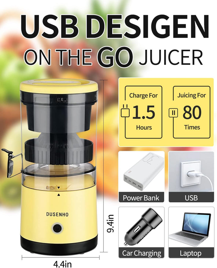 Zitronenpresse Elektrisch Organgenpresse Tragbare USB-Aufladung Juicer Entsafter fĂŒr Orange, Zitrone