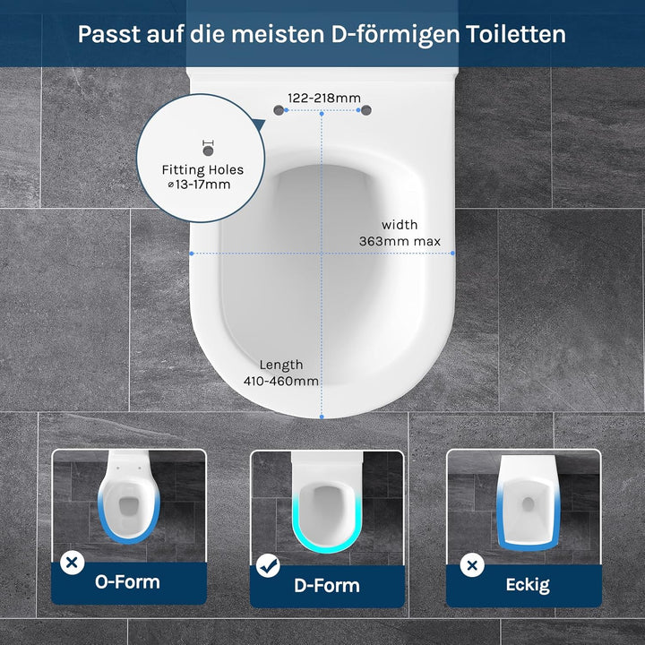 WOLTU WS2544 Toilettendeckel WC Deckel Sitz Absenkautomatik, Kunststoff, Fast Fix/Schnellbefestigung