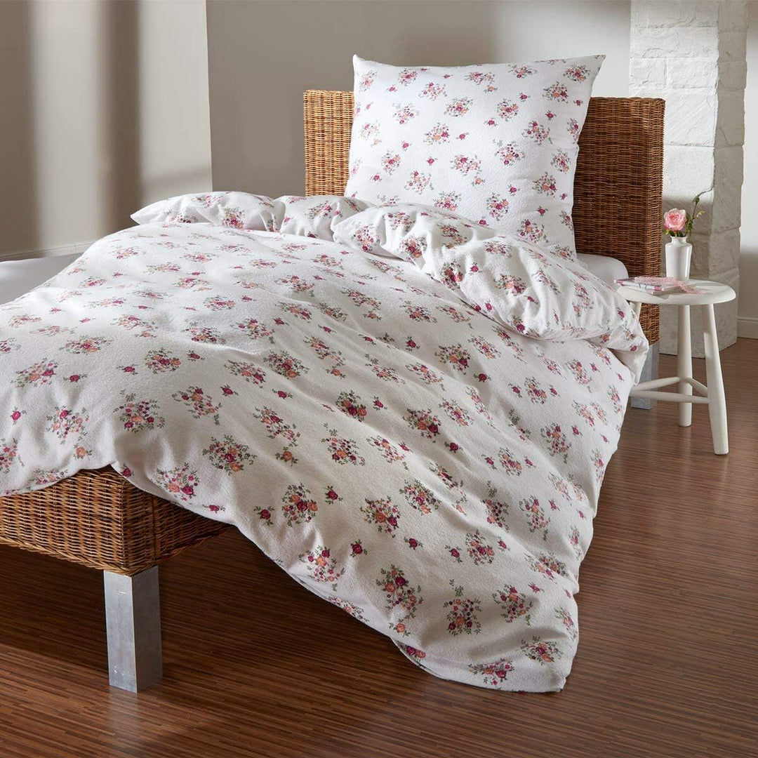 Traumschlaf Frottee Bettwäsche Claire rot 1 Bettbezug 155 x 220 cm + 1 Kissenbezug 80 x 80 cm, 1 Bet