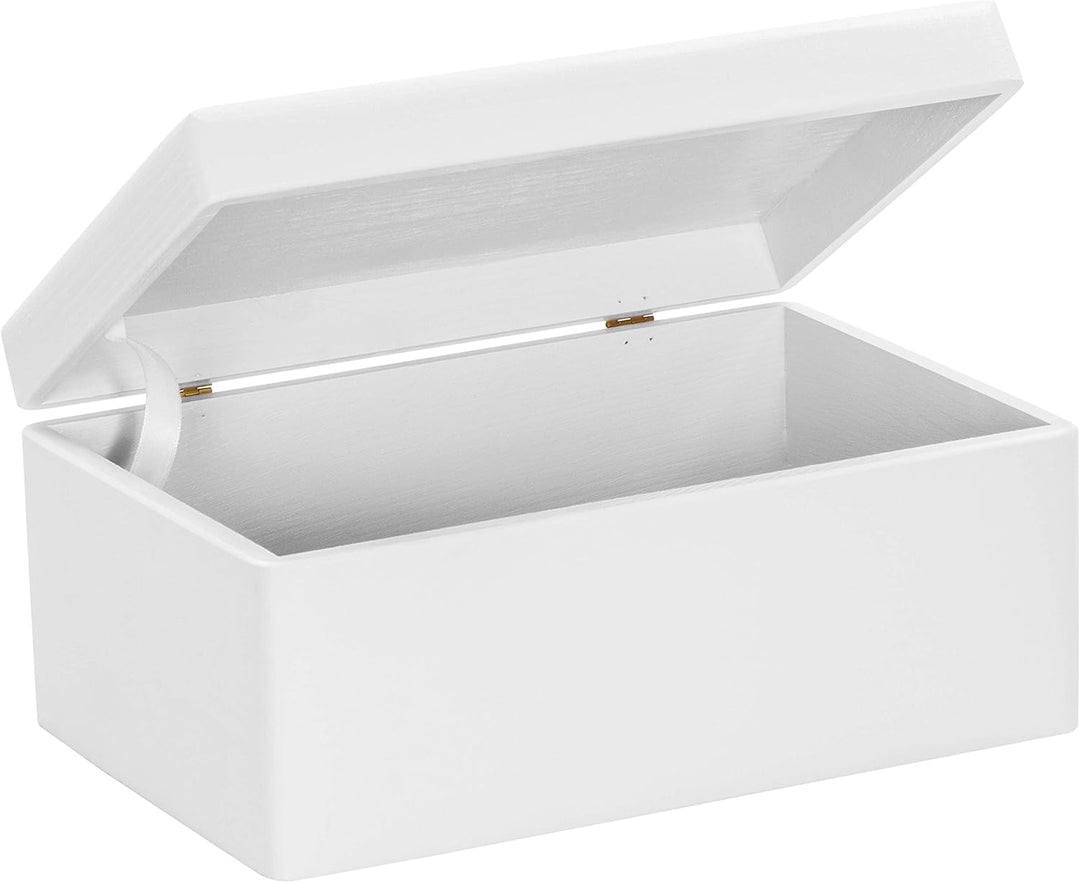 LAUBLUST Holzkiste mit Deckel - 30x20x14cm, Weiss, FSC - Aufbewahrungskiste | Erinnerungsbox | Baste