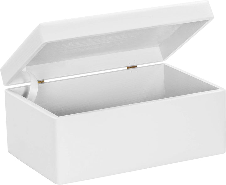 LAUBLUST Holzkiste mit Deckel - 30x20x14cm, Weiss, FSC - Aufbewahrungskiste | Erinnerungsbox | Baste