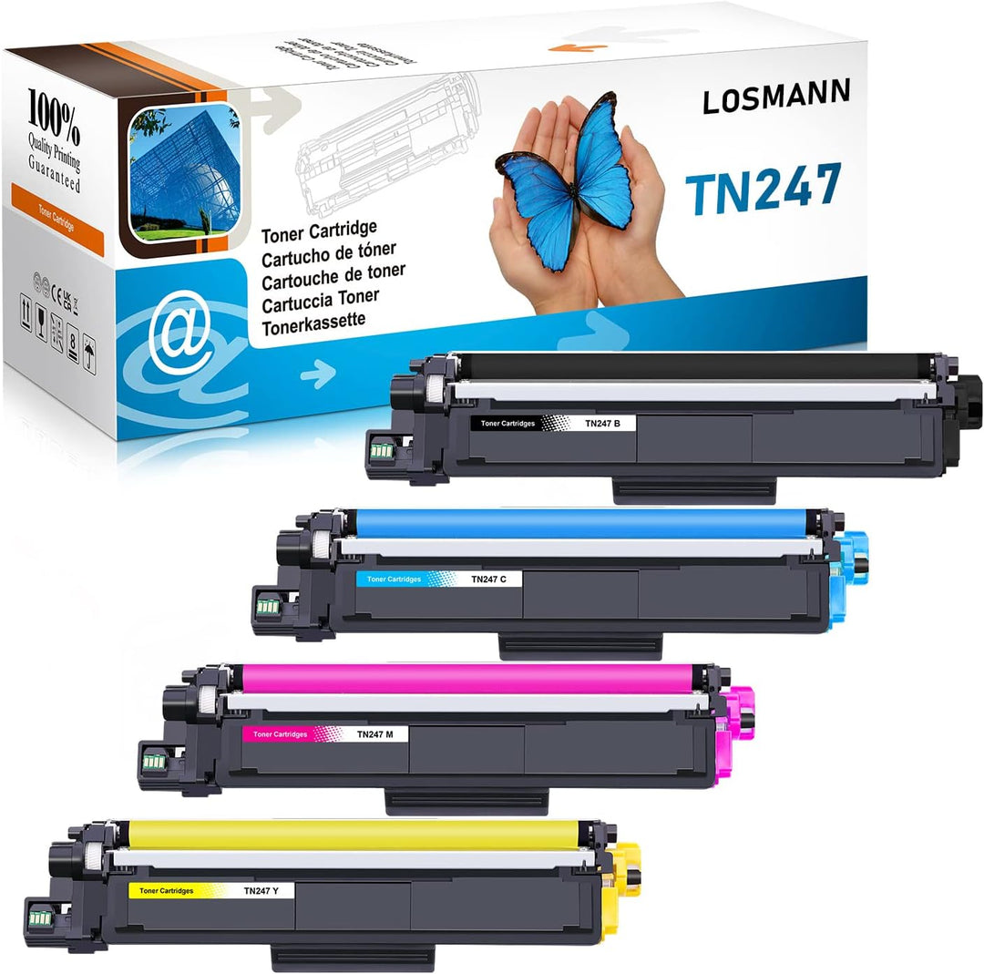 LOSMANN 4X Toner Kompatibel für Brother TN-247 TN-243 für Brother MFC-L3770CDW MFC-L3750CDW HL-L3230