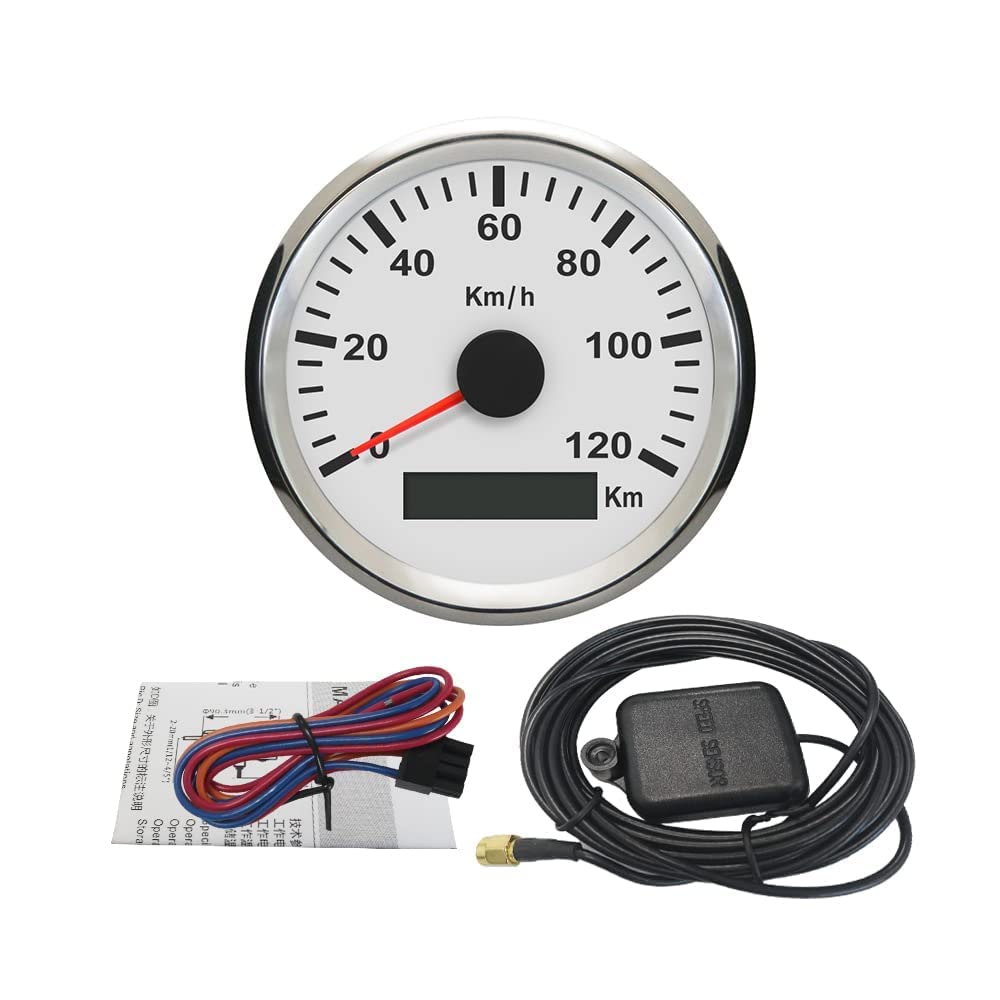 ELING GPS Tacho Kilometerzähler 120KM/H für Auto Marine UTV 85mm 12V/24V mit Hintergrundbeleuchtung