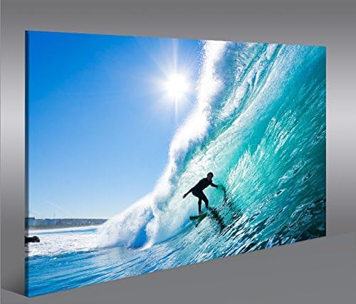 islandburner Bild Bilder auf Leinwand Big Wave Surfen Wellenreiten 1p XXL Poster Leinwandbild Wandbi