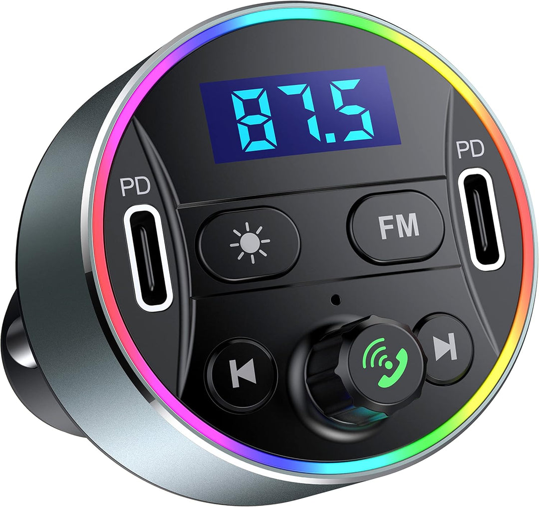 Bluetooth Adapter Auto 5.3 FM Transmitter für Freisprechanrufe mit PD 20W Zigarettenanzünder Bluetoo