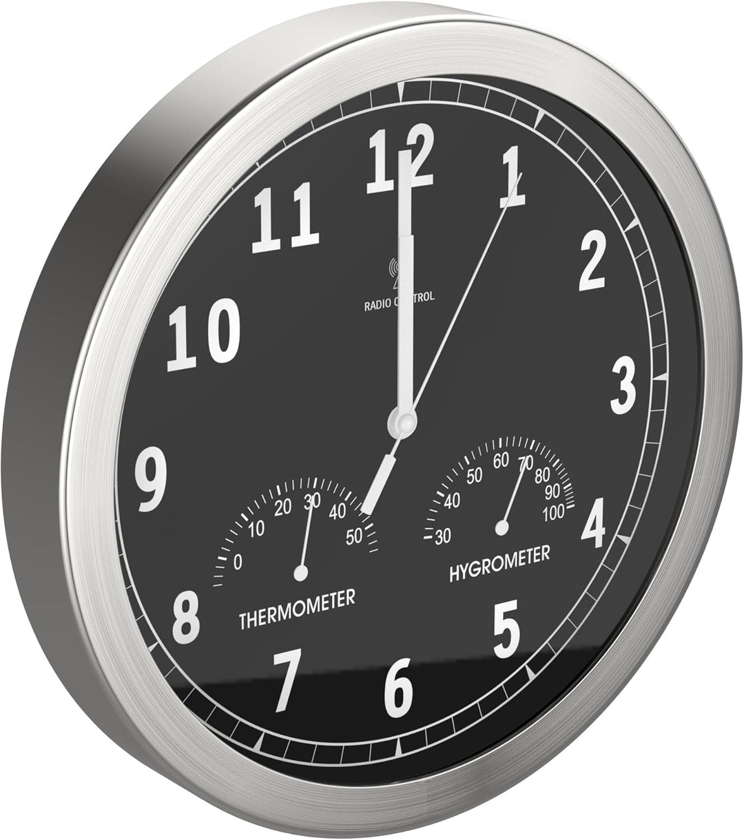 bonVIVO Funk Wanduhr ohne Tickgeräusche Grosse Küchenuhr Funkuhr für Wand in Bad Büro Home Office Wo