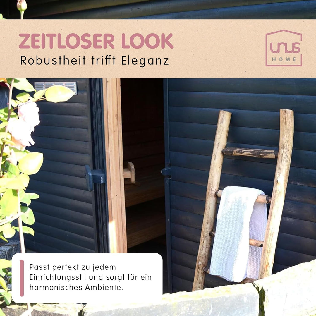 UNUS Dekoleiter Holzleiter Deko Leiter Wand Dekoration Handtuchhalter 150cm 6 Stufen Old Look Old Lo