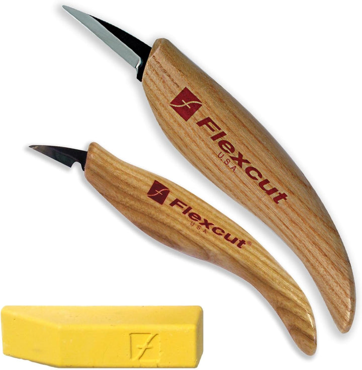 FLEXCUT Whittlers Knife Kit, Schnitzmesser, Holzgriff, Kerbschnitzmesser, Schnittwerkzeug, Wood Carv