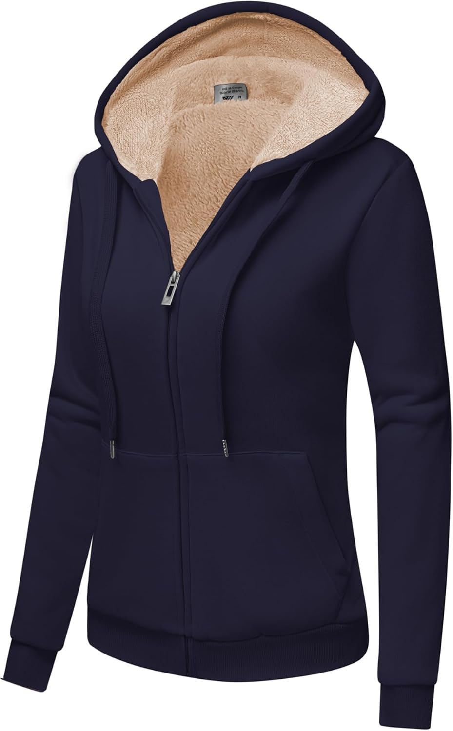 LLdress Sweatjacke Damen Fleecejacke mit Kapuze Hoodie für Frau Basic Kapuzenjacke mit Reissverschlu