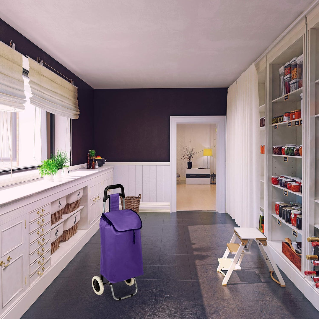 Relaxdays Einkaufstrolley, klappbar, 25 L Einkaufstasche mit Rollen, bis 10 kg belastbar, HBT: 91 x
