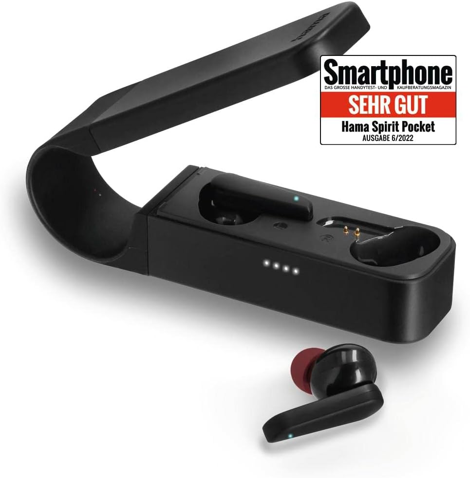 Hama Bluetooth Kopfhörer "Spirit Pocket" (In Ear Kopfhörer mit Mikrofon, True Wireless Earbuds mit L