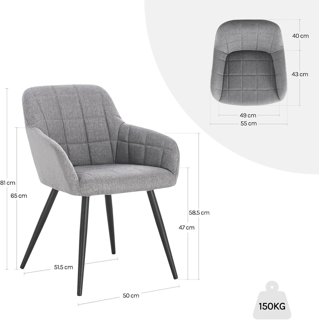 WOLTU 4 x Esszimmerstühle 4er Set Esszimmerstuhl Küchenstuhl Polsterstuhl Design Stuhl mit Armlehnen