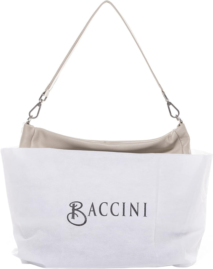 BACCINI Hobo Bag REMI aus Nappa-Leder I Beuteltasche für Damen I Schultertasche handgefertigt Ivory,