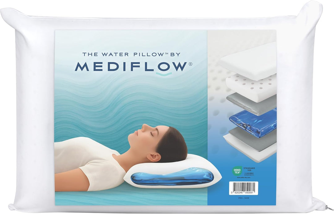 Mediflow Das Original 5008 50x70cm Wasserkissen mit Viskoschaum, Weiss, Single, 1 Stück (1er